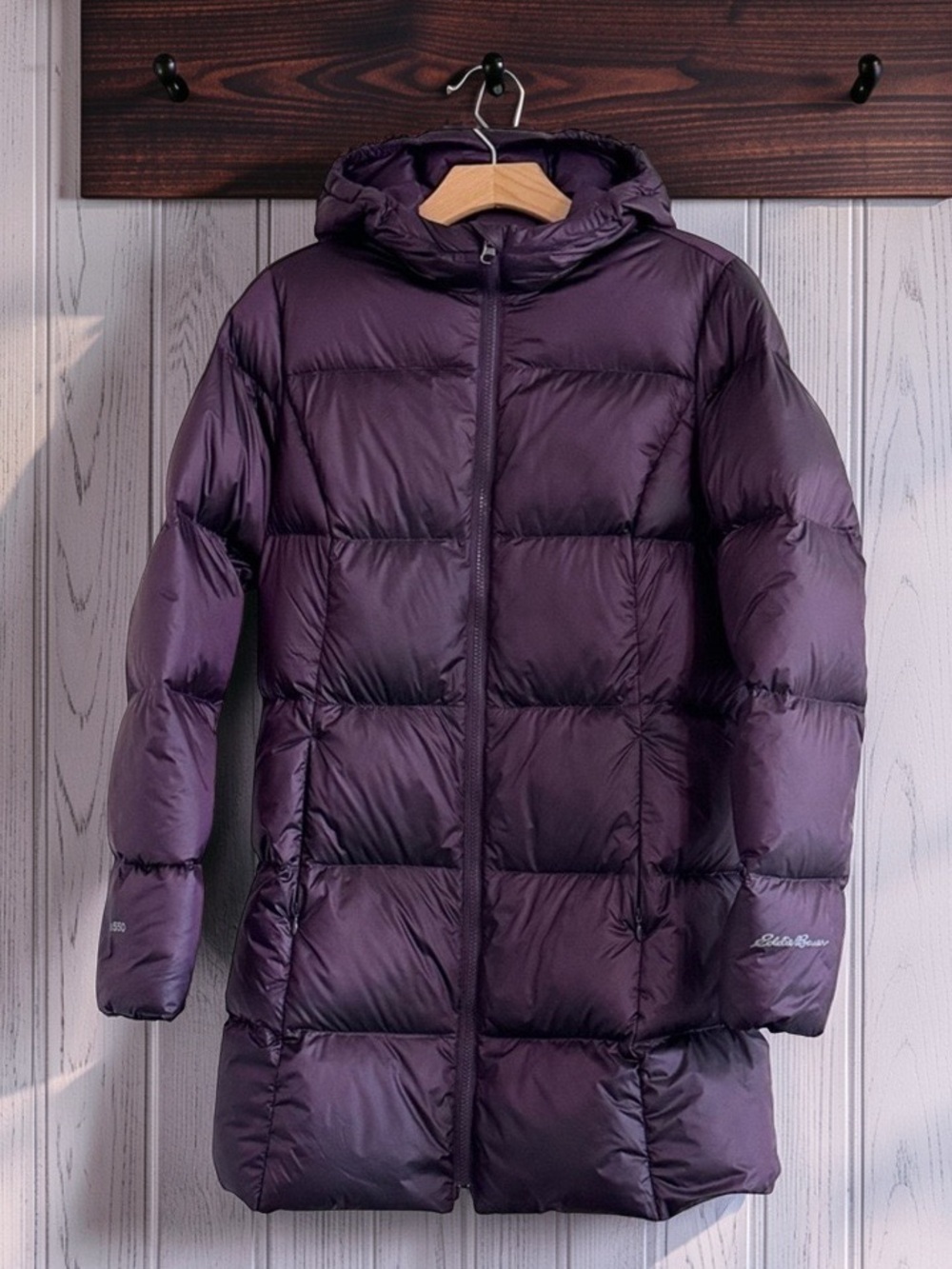 Eddie Bauer Luna 550 75% Down jacket,purple Parka, snow,cold weather
